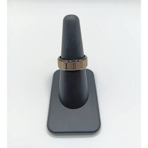 Black Stainless Steel Roman Numeral Ring I–XII Band Size 7 Unisex